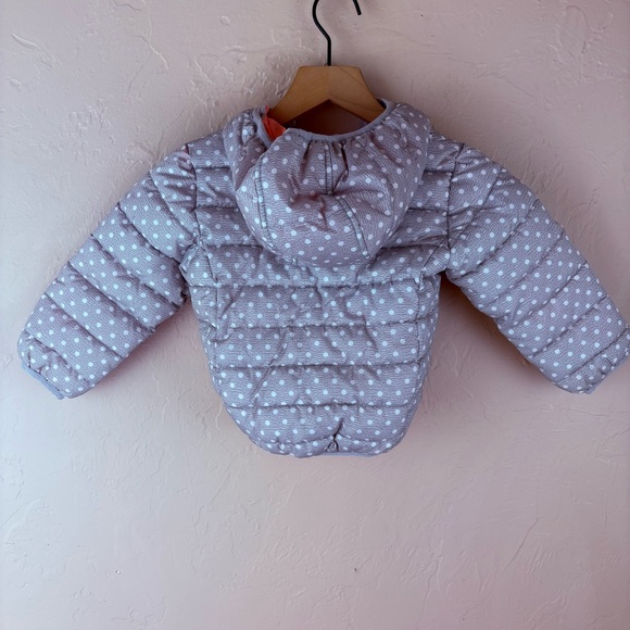 Rokka & Rolla Gray Polka Dot Kids Puffer Jacket Coat Hooded Girls 2T - Picture 4 of 9